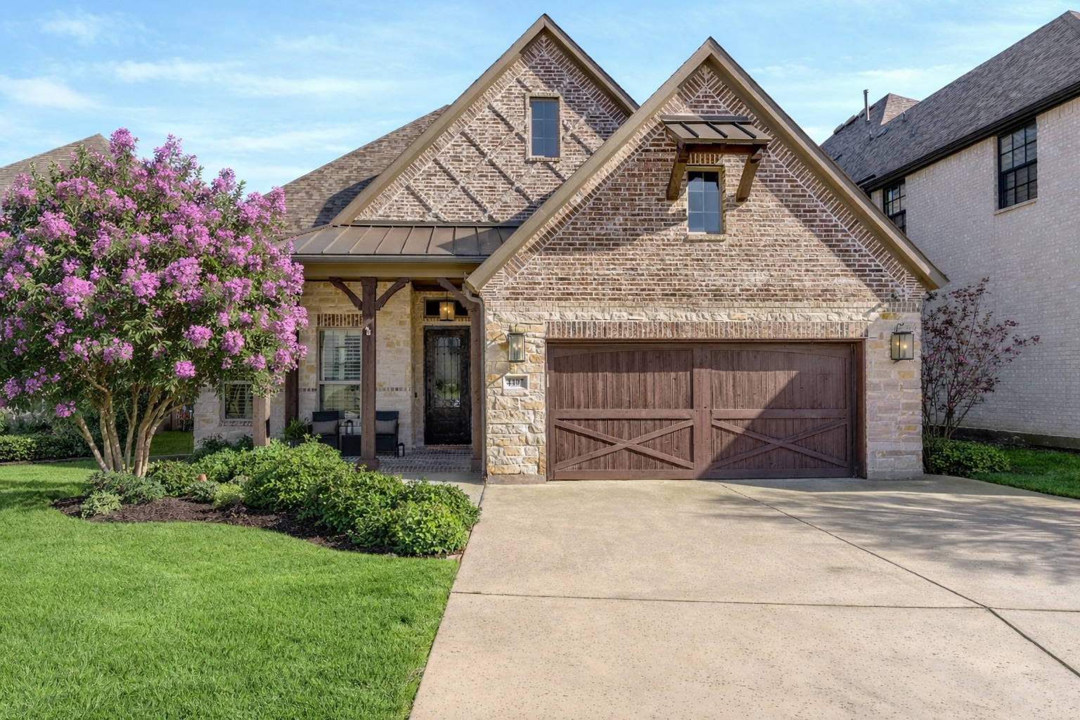 Front exterior view of custom luxury home in Grapevine, Texas